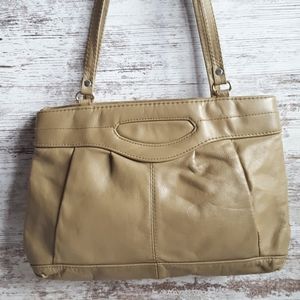 Vintage 80s Leather Tan Shoulder Bag